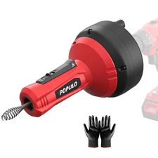 Drain Auger, Auto Feed Plumbing Snake Clog Remover for Unclog Sink Drain 3/4"...