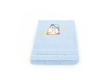 Accappatoio In Spugna In 100% Cotone Per Bambini Modello Kinder OB Colore Azzurr
