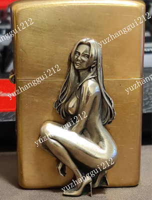 1 piece Brass Sexy long-haired lady sticker DIY lighter accessories
