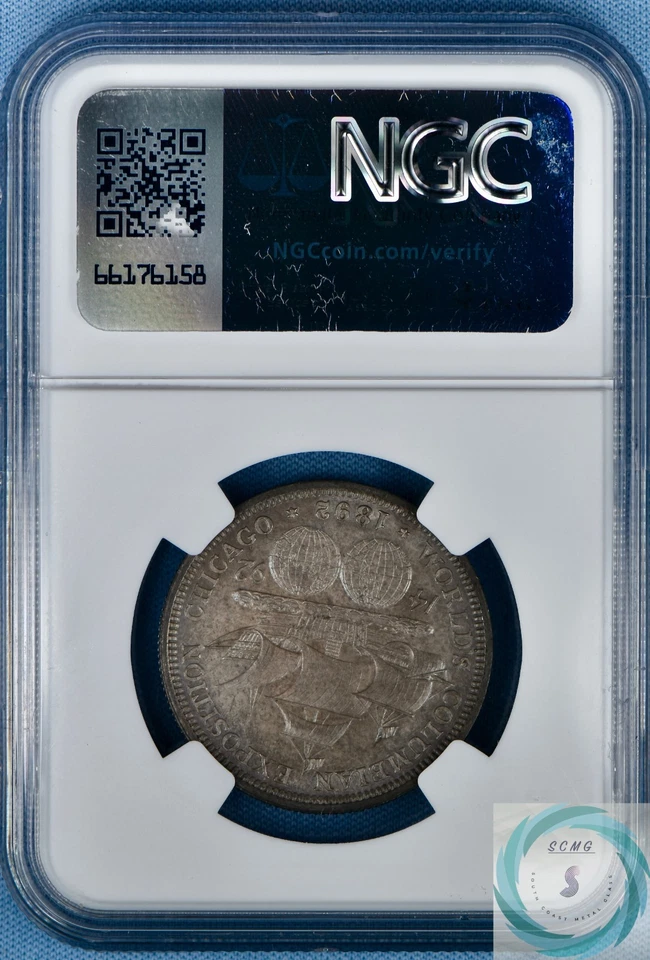 1892 Columbian Commemorative 50c NGC MS 65 w/CAC - Near Proof Like Patina - Image 3 of 4