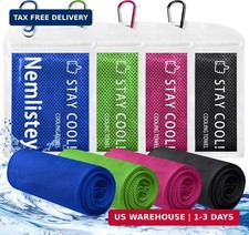 4 Pack Cooling Towels, Soft Breathable Cooling Towels for Neck and Face, Microfi
