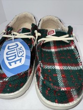 Hey Dude Women's Wendy Confetti Plaid Cozy GreenMulti NIB 2025