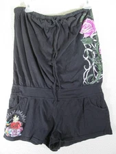 Zoey and Beth Size Large Black Jumper Dress Overall Dress Strapless Y2K