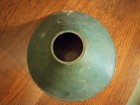 GAS STATION INDUSTRIAL 8" GREEN & CREAM OUTSIDE LIGHT SHADE GREAT PATINA — photo 4