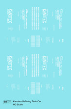 K4 HO Scale Decals Kanotex Refining Tank Car White