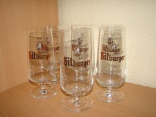 6x Bitburger Pokal 0,3 l Sahm 16 cm hoch Bierglas Bier Glas Gl&auml;ser Bitte ein Bit