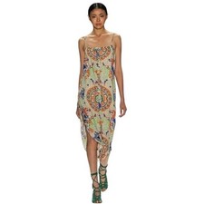 MARA HOFFMAN Green Dress Jungle Trip Button Front Maxi Extra Small XS