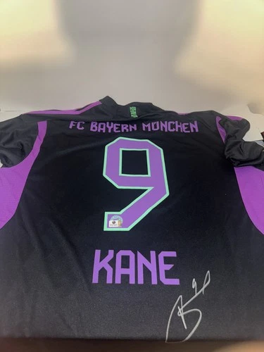 Harry Kane Bayern Munchen Signed Autograph Adidas Away Soccer Jersey XL/ COA