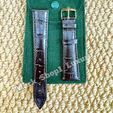 ROLEX Brown Leather Watch Strap Brown 20mm x 16mm Rolex Gold Buckle Vintage