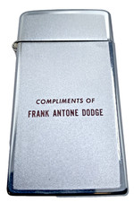 1960s Scripto Steel Butane Promotional Lighter Frank Antone Dodge Portland OR