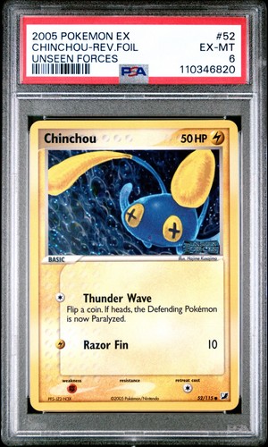 Chinchou graded PSA 6 for sale on eBay