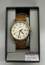 Timex TW2R627009J Women's Wristwatch 38mm Easy Reader Brown Leather Strap Analog