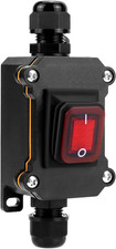 ® IP65 Waterproof Inline Cord Switch with Red Indicator Light, 12-24V 30A, DPST