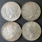Lot of Four 1922 $1 Peace Silver Dollars