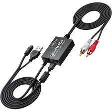 192Khz Digital to Analog Audio Converter 7Ft/2.1M Cable Optical to RCA Adapter D