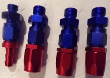 UNIVERSAL FUEL PRESSURE REGULATION AN -6 FOUR FITTINGS AND 4 ADAPTERS, RED/BLUE
