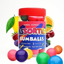 Gumballs in Jar - 1 Inch Large - 32 Count Pack of 1 , Assorted
