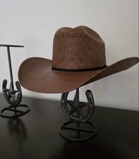 Cowboy Hat Stand, Hat Display, Western Horseshoe Decor, Cowboy Hat Bronze