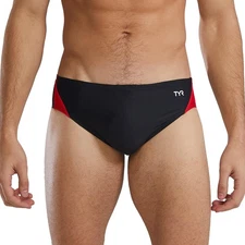 Men's Alliance Splice Racer Swimsuit, Black/Red, 34