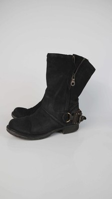 Piranha Stiefel Stiefeletten schwarz 38 Lederstiefel Bikerboots Boots