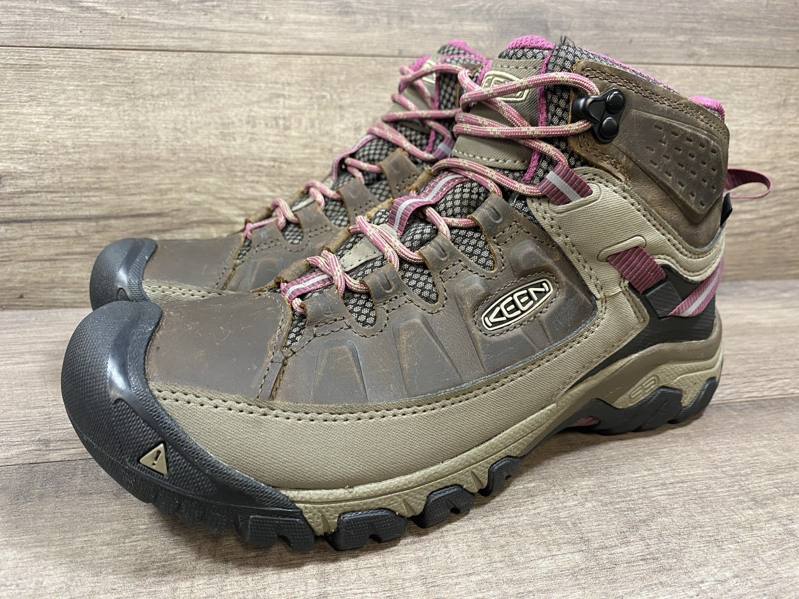 Stivali da trekking Keen scarpe medie impermeabili scarpe in pelle marrone da donna taglia 9 5