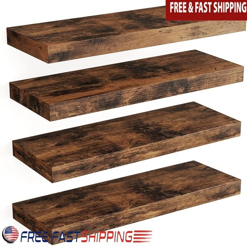 Wall Mounted Floating Shelves Space Saver Bedroom Bathroom Kitchen Decor New