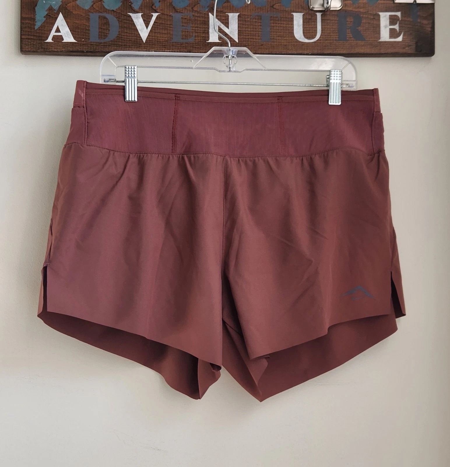 Nike Trail Dri-Fit Brief - Lined Running Shorts Women's Size L Brown HM0280-218