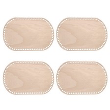 12" x 8" Crochet Basket Bottom, 4Pcs Oval Blank Crochet Base, Brown