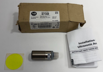 ALLEN-BRADLEY ULTRASONIC SENSOR 873MD18AI300-D4  30MM-300MM LOT OF 1