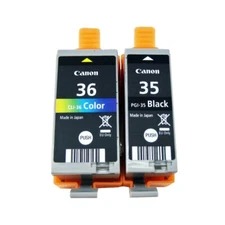 Genuine Canon PGI-35 Black & 36 Color Ink Cartridges PIXMA mini260 TR150 iP100