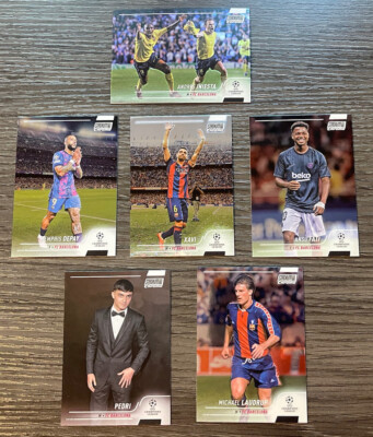2021-22 Topps Chrome UEFA Stadium Club Barcelona Team Set (6) Cards)