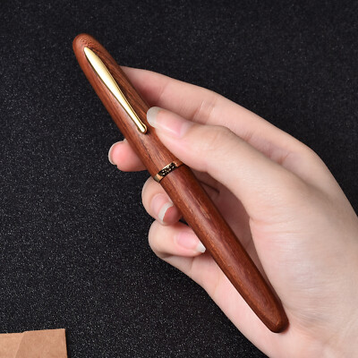 HongDian Natural Wood Fountain Pen EF/ F Nib Handcrafted Sandalwood Gift Pen Box