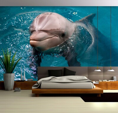 3D Dolphin E2853 Wallpaper Mural Paper Wall Print Indoor Murals CA Honey