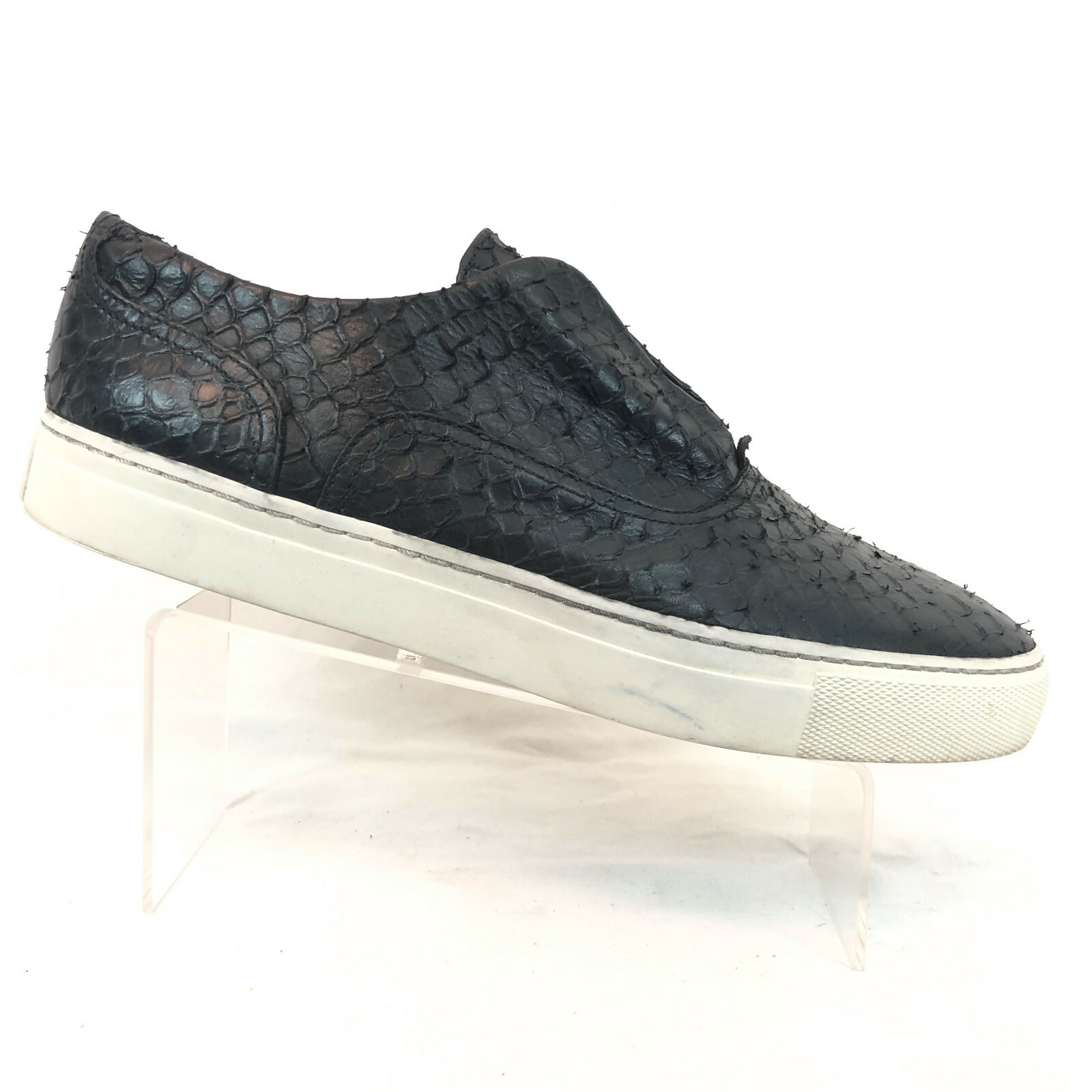 Vince Banler Black Leather Exotic Python Leather … - image 4