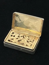 Antique Sterling Silver Gold Gilt Vinaigrette Box Hallmarked