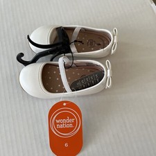 Wonder Nation Toddler Girls Size 6 White Ballet Flat New With Tags Easter