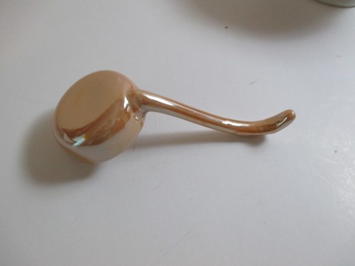 MAYONAISE SAUCE BOWL WITH 4 1/2" LADLE HAND PAINTED LUSTREWARE Gold Castle - Picture 5 of 7