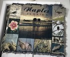 New “Naples” FLORIDA Tapestry Throw Blanket 48" X 60" Cotton made In USA