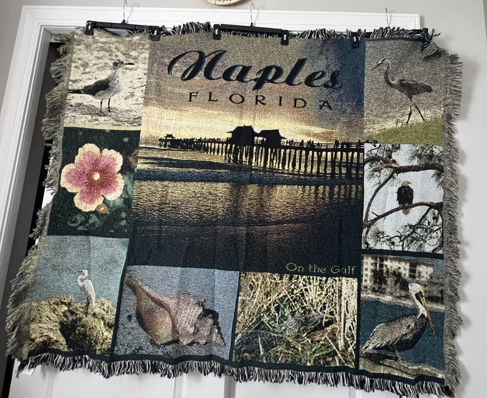 Новый «Неаполь» FLORIDA гобелен плед 48» X 60» хлопок сделано в США - Изображение 2 из 4