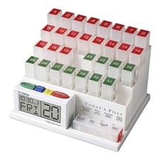Monthly Pill Organizer System 4 Times a Day 31 Day Pill Organizer Box with Ta...
