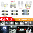 42× White Car Interior Led Light Kit For Dome Map License Plate Lamp Accessories (For: More than one vehicle)