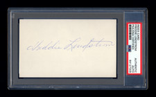 FREDDIE LINDSTROM SIGNED MINT INDEX CARD PSA/DNA AUTOGRAPHED HOF NEW YORK GIANTS