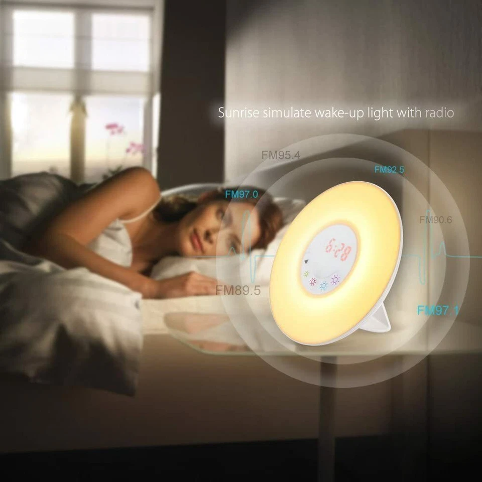 Alarm Clock, Wake up Light Sunrise Simulation Alarm Clock LED Lights with Nature - Image 4 of 4