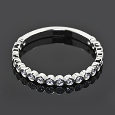 Lab Created 1 Ct Round Cut Diamond Engagement Band 18k White Gold 7 8