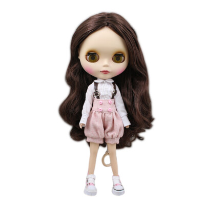 12" Blythe Doll Factory Doll Brown Long Curly Hair Matte Face | eBay