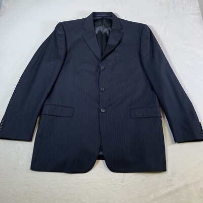 Burberry London Blazer Men's Sport Coat Size 44L Blue 100