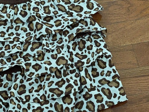 Gymboree Girls Ivory Brown Leopard Print Chiffon Tiered Ruffle Skirt Size 5 New - Picture 3 of 5