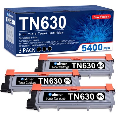 TN630 Toner 3PK High Yield for Brother HL-L2380DW MFC-L2700DW Printers