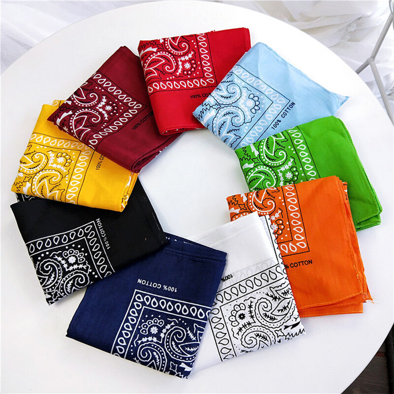 Men Women Bandana Cotton Paisley Print Scarf Head Wrap Neck Headband Hair Band