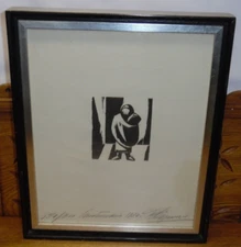 David A. Siqueiros (1896-1974) "La Penitenciaria" 1930 Woodcut Print